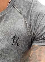 Load image into Gallery viewer, Gym King Raglan Poly Core T-Shirt - Charcoal Marl